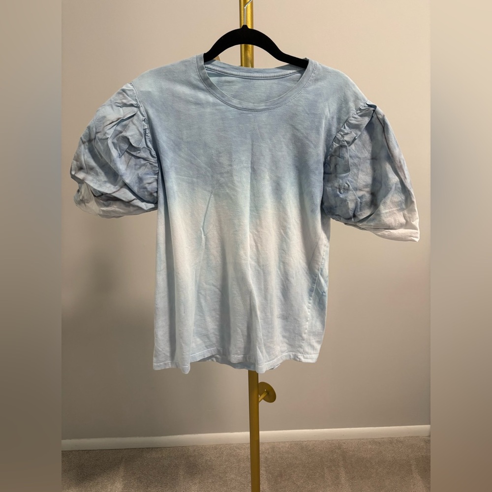 Blue Puff Sleeve T-Shirt